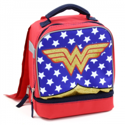 DC Comics Wonder Woman Drop Bottom Lunch Bag With Cape Free Shipping Houston Kids Fashion Clotihng