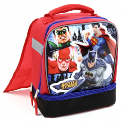 DC Comics The Justice League Drop Bottom Lunch Bag With Cape Free Shipping Houston Kids Fashion Clothing Store