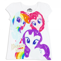 Rainbow Dash Twilight Sparkle and Pinkie Pie My Little Pony Dream More Girls Shirt Free Shipping 
