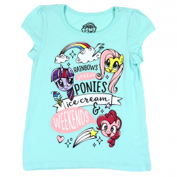 Rainbows Glitter Ponies Ice Cream Weekends My Little Pony Girls Shirt Free Shipping Houston Kids Fashion Clothing