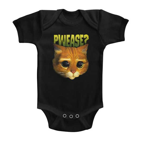 Dreamworks Shrek Pwease Puss n Boots Infant Boys Onesie Free Shipping Houston Kids Fashion Clothing