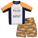 PS Aeropostale Surf Pizza Chill Repeat Toddler Boys Swim Trunks And Shirt Set