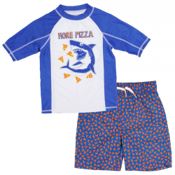 PS Aeropostale Shark Eating Pizza Swim Trunks And Shirt Set Free Shipping Houston Kids Fashion Clothing