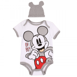 Disney Mickey Mouse Oh Boy Baby Boys Onesie And Hat With Mouse Ears Free Shipping Houstton Kids Fashion Clothing Store