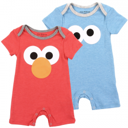 Cookie Monster And Elmo Sesame Street Baby Boys 2 Piece Romper Set Free Shipping Houston Kids Fashion Clothing
