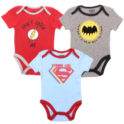 DC Comics The Justice League Batman The Flash And Superman 3 Piece Onesie Set Free Shipping Houston Kids Fashion Clothing