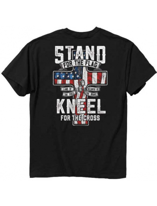 Buck Wear Stand For The Flag Kneel For The Cross Adult Shirt Free Shipping Houston Kids Fashion Clothing