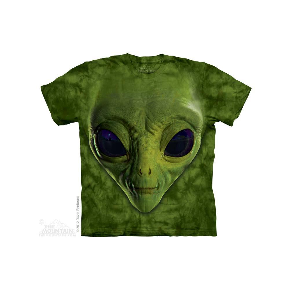 The Mountain Company Green Space Alien Face Boys Shirt
