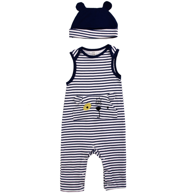 Bany Boys Designer Tahari Baby Boys Romper And Hat Set Free Shipping Houston Kids Fashion Clothing Store