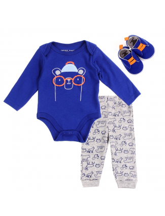 Emporio Bear Wearing Glasses Baby Boys 3 Piece Set Free Shipping Houston Kids Fashion Clothing Store