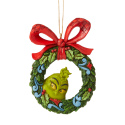 Jim Shore Dr Seuss The Grinch Peeking Through A Wreath Ornament