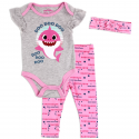 Pinkfong Baby Shark Baby Girls 3 Piece Pants Set Includes Onesie Pants And Headband Free Shipping