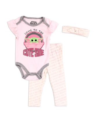 Disney Star Wars Baby Yoda Come To The Cute Side Baby Girls Pants Set Free Shipping Houston Kids Fashion Clothing 