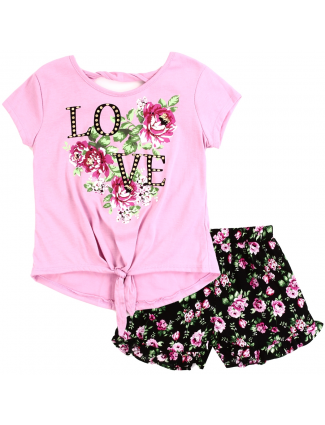 RMLA Love Rose Floral Print Short Set Free Shipping Houston Kids Fashion Clothing Store