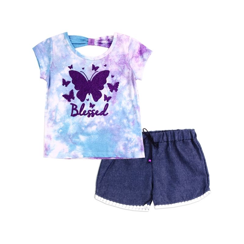 RMLA Blessed Short Set With Butterflies Free Shipping Houston Kids Fashion Clothing Store