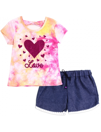 RMLA Girls Toddler Short Set With A Heart Free Shipping Houston Kids Fashion Clothing