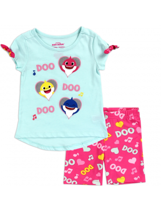 Pinkfong Baby Shark Doo Doo Doo Toddler Girls Short Set Free Shipping Houston Kids Fashion Clothing Store