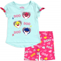 Pinkfong Baby Shark Doo Doo Doo Toddler Girls Short Set Free Shipping Houston Kids Fashion Clothing Store
