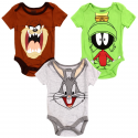 Warner Brothers Looney Tunes Bugs Bunny Taz And Marvin The Martian 3 Piece Onesie Set Free Shipping 