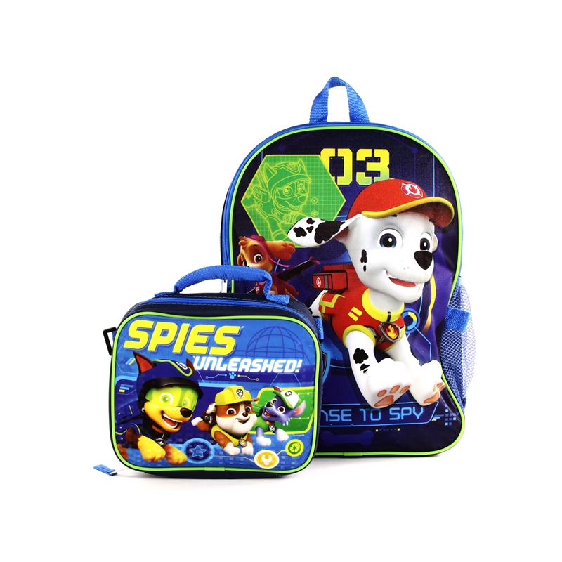 Paw Patrol Lunch Box Characters And Vehicles Lunch Bag Tote Blue