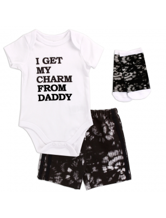 Weeplay I Get My Charm From Daddy 3 Piece Baby Boys Layette Set Free Shipping Houston Kids Fashion Clothing