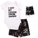 Weeplay I Get My Charm From Daddy 3 Piece Baby Boys Layette Set Free Shipping Houston Kids Fashion Clothing