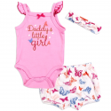 Weeplay Baby Daddy's Little Girl 3 Piece Baby Girls Layette Set