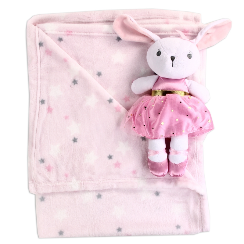 Tahari Baby Fleece Baby Blanket With Stuffed Bunny Buddy Free Shipping Houston Kids Fashion Clothing