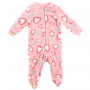 Bloomin Baby All Over Heart Print Pink Plush Footies Free Shipping Houston Kids Fashion Clothing