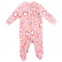 Bloomin Baby All Over Heart Print Pink Plush Footies Free Shipping Houston Kids Fashion Clothing