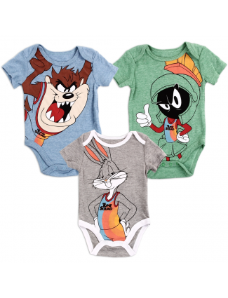 Looney Tunes Bugs Bunny Taz And Marvin The Martian Tune Squad 3 Piece Onesie Set Free Shipping 