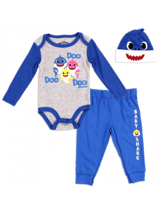 Baby Shark Baby Boys 3 Piece Pants Set Free Shipping Houston Kids Fashion Clothing Store