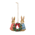 Jim Shore Beatrix Potter Peter Rabbit And Flopsy With Wreath Figurine