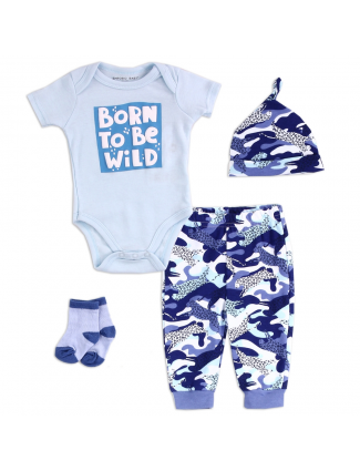 Baby Boys Emporio Baby Born To Be Wild 4 Piece Layette Set Free Shipping Houston Kids Fashion Clothing Store
