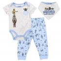 Star Wars C3PO R2D2 Chewbacca Baby Yoda 3 Piece Onesie Set