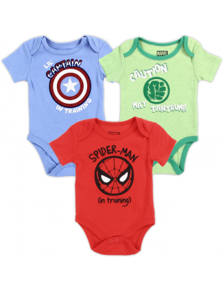 Marvel Comics Lil Captain In Training Caution Hulk May Tantrum Spider Man In Training 3 Pack Onesie Set Free Shipping