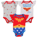 DC Comics Wonder Woman In Training Baby Girls 3 Piece Onesie Set