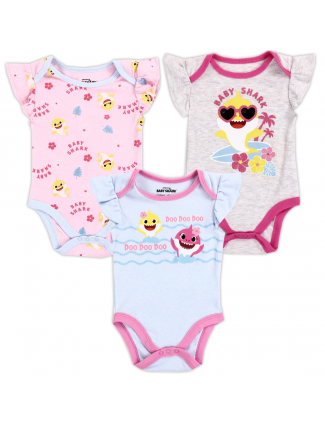 Baby Shark 3 Piece Baby Girls Onesie Set Free Shipping Houston Kids Fashion Clothing Store