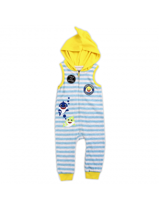 Baby Boys Baby Shark Hooded Romper Free Shipping Houston Kids Fashion Clothing Store