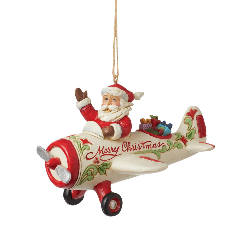 Enesco Gifts Jim Shore Heartwood Creek Santa in Airplane Ornament Free Sgipping Houston Kids Fashion Clothing