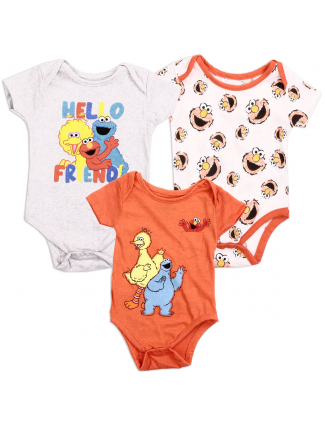 Sesame Street Baby Boys 3 Piece Onesie Set Big Bird Elmo And Cookie Monster Free Shipping Houston Kids Fashion Clothing