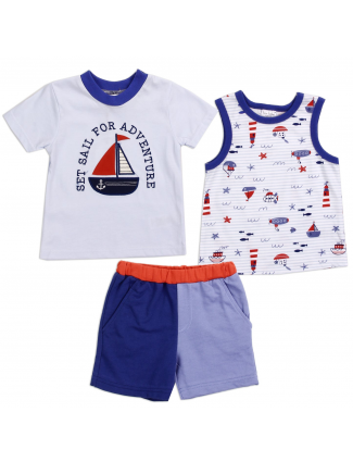 Bon Bebe Set Sail For Adventure Infant Boys Short Set