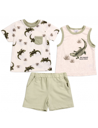 Bon Bebe Big Smiles Wild Child Infant Boys Short Set Free Shipping Houston Kids Fashion Clothing