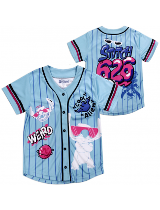 Disney Stitch Cool Alien Baseball Jersey Girls Shirt Free Shipping Houston Kids Fashion Clothing