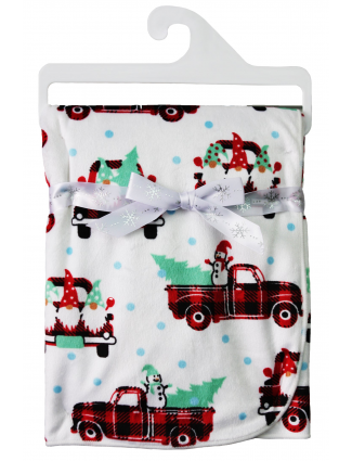 Baby's First Christmas Plush Baby Blanket With Snowman And Red Truck Free Shipping Houston Kids Fashion Clothing