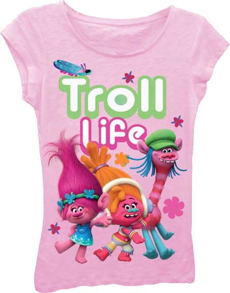 Cute Kids Shirt Trolls Tee Girl Name Shirt Two Lovable Pink Troll Shirt 